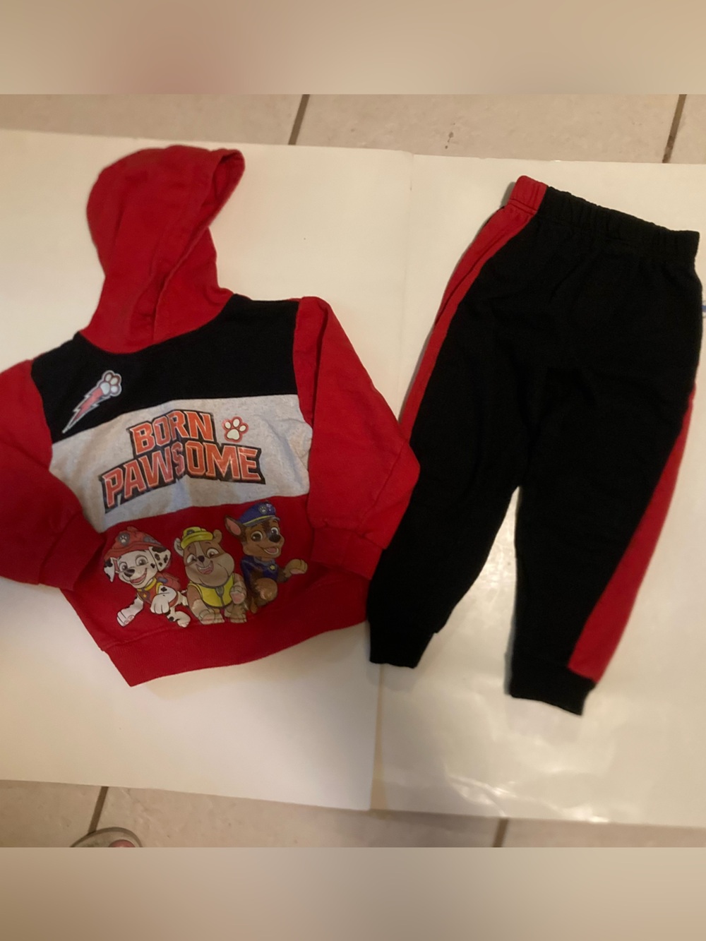 Nickelodeon Paw Patrol Red and Black Jogger set size 5